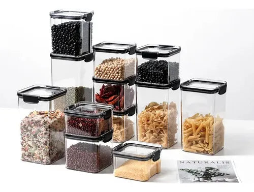 Juego 8 Recipientes Hermeticos Con Tapa Apilables