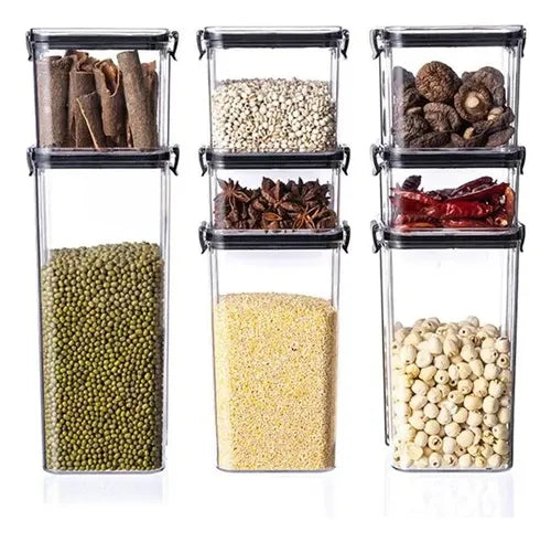Juego 8 Recipientes Hermeticos Con Tapa Apilables