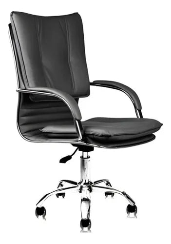 Silla Escritorio Oficina Giratoria Tapizado Cuero Sintético
