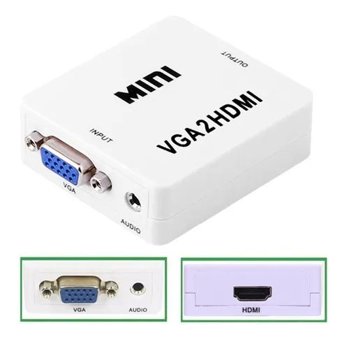 Conversor Vga A Hdmi Con Audio Adaptador 1080p Full Hd
