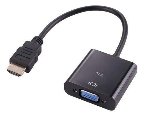 Adaptador Conversor Convertidor Hdmi Macho A Vga Hembra Negro